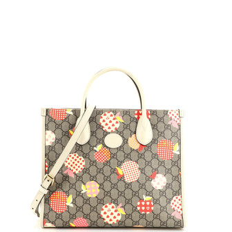 Gucci Structured Top Handle Open Tote Printed GG Coated Canvas Small