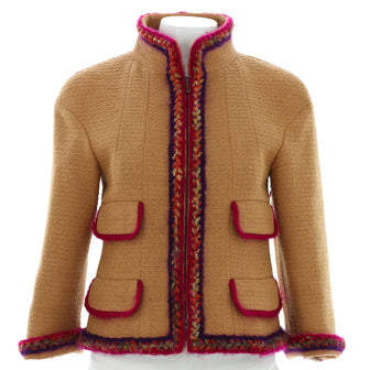 Chanel Women's Braid Trim Four Pocket Jacket Tweed