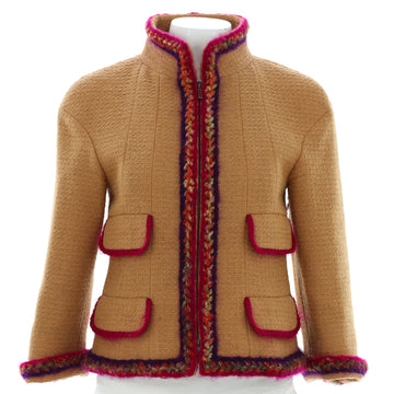 Chanel Women's Braid Trim Four Pocket Jacket Tweed