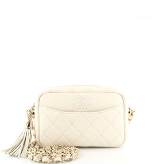 Chanel Coco Tassel Camera Case Quilted Caviar Mini