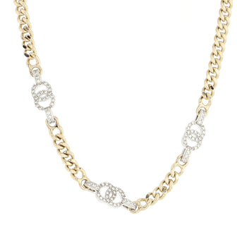Chanel CC Link Choker Necklace Metal with Crystals