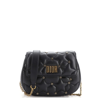 Christian Dior D-Fence Round Clutch with Chain Studded Leather Small