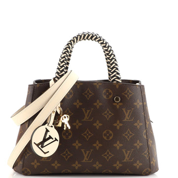 Louis Vuitton Braided Handle Montaigne Handbag Monogram Canvas BB