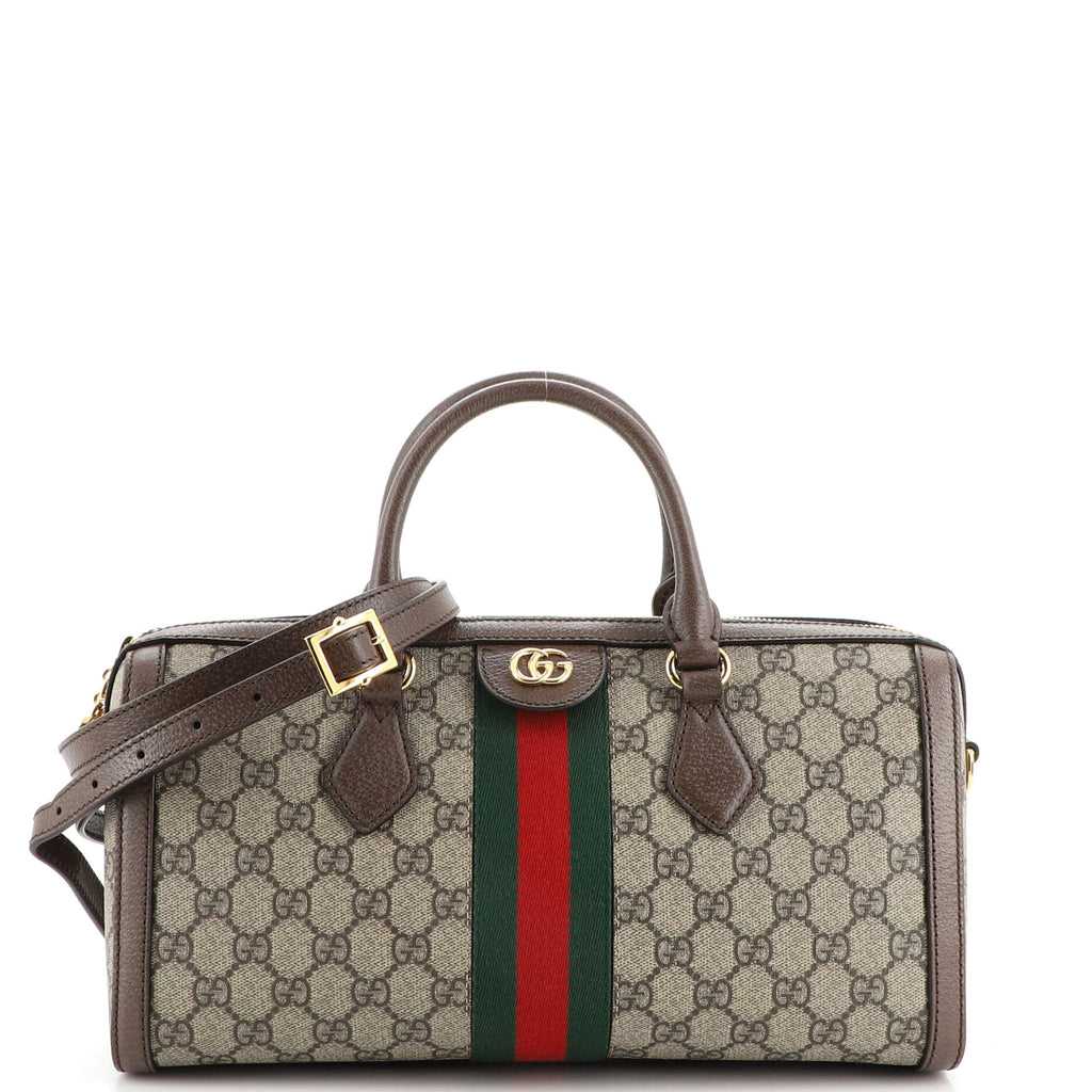 Gucci Ophidia Boston Bag GG Coated Canvas Medium Brown 205760282