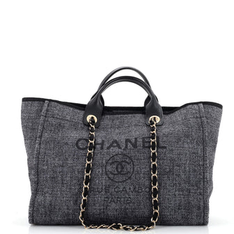 Chanel Deauville Tote Raffia with Glitter Detail Medium