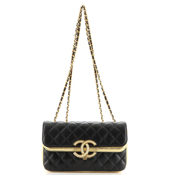 Chanel CC Chic Double Flap Bag Quilted Lambskin Small