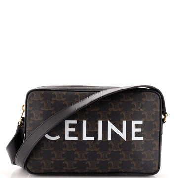 Celine Logo Messenger Bag Triomphe Coated Canvas Medium