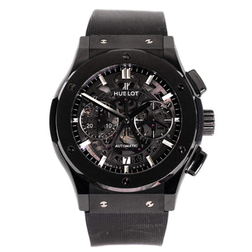Hublot Classic Fusion Aerofusion Black Magic Chronograph Automatic Watch Ceramic and Rubber 45