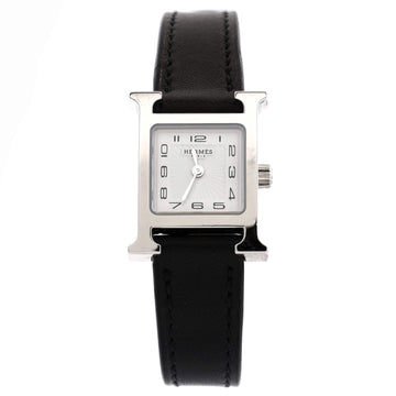 Hermes Heure H Quartz Watch Stainless Steel and Leather 17
