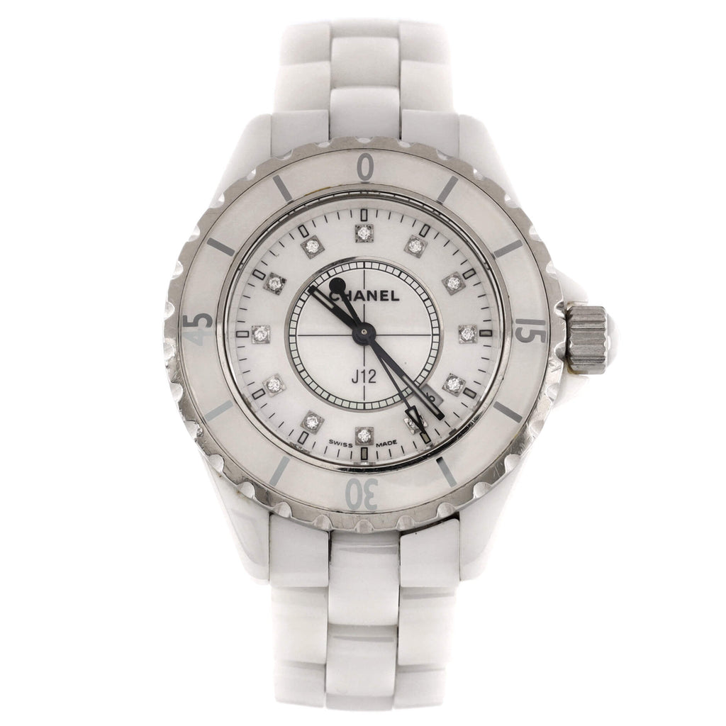 Chanel J12 Quartz Watch Ceramic and Stainless Steel with Diamond