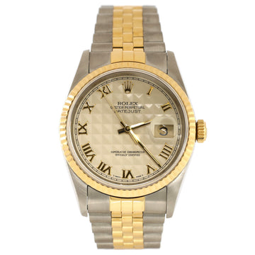 Rolex Oyster Perpetual Datejust Automatic Watch Stainless Steel and Yellow Gold 36