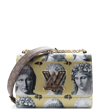 Louis Vuitton Twist Handbag Limited Edition Fornasetti Print Leather and Monogram Canvas MM
