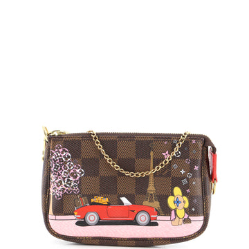 Louis Vuitton Pochette Accessoires Limited Edition Vivienne Xmas Damier Mini