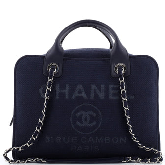 Chanel Deauville NM Bowling Bag Mixed Fibers Large