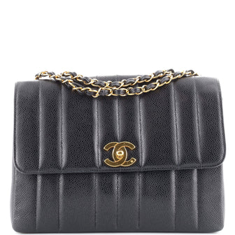Chanel Vintage CC Chain Flap Bag Vertical Quilt Caviar Medium