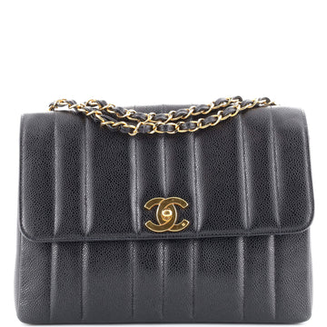 Chanel Vintage CC Chain Flap Bag Vertical Quilt Caviar Medium