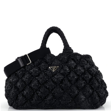 Prada Canapa Convertible Tote Straw Large