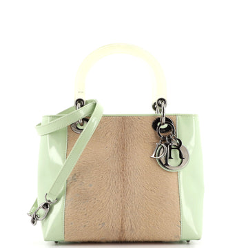 Christian Dior Vintage Lady Dior Bag Pony Hair with Patent Medium
