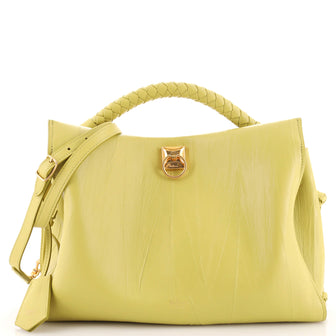 Mulberry Iris Shoulder Bag Shiny Calfskin with Braided Detail Medium