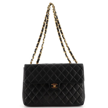 Chanel Vintage Classic Single Flap Bag Quilted Lambskin Jumbo