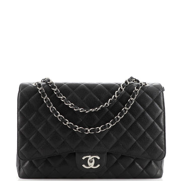 Chanel Classic Double Flap Bag Quilted Caviar Maxi