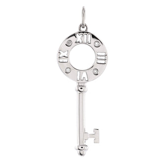 Tiffany & Co. Atlas Pierced Key Pendant Pendant & Charms 18K White Gold with Diamonds