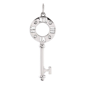 Tiffany & Co. Atlas Pierced Key Pendant Pendant & Charms 18K White Gold with Diamonds