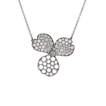 Tiffany & Co. Paper Flowers Pendant Necklace Platinum with Pave Diamonds Large