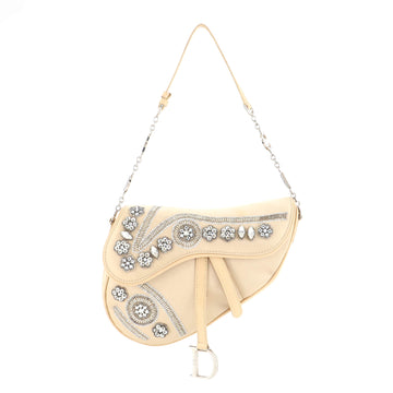 Christian Dior Vintage Saddle Bag Embellished Satin Mini