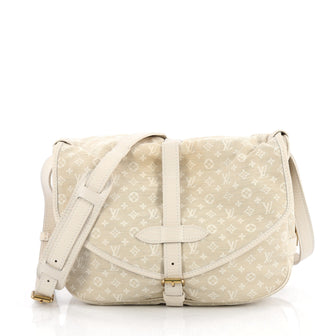 Louis Vuitton Saumur Handbag Mini Lin Neutral