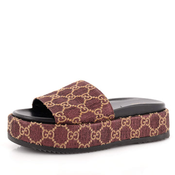 Gucci Women's Angelina Platform Slide Sandals GG Lame