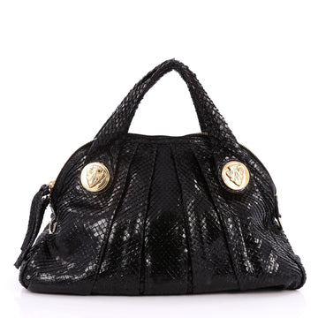 Gucci Hysteria Dome Satchel Snakeskin Large Black 2059801