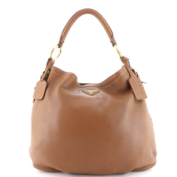 Prada Zippers Hobo Cervo Leather Large