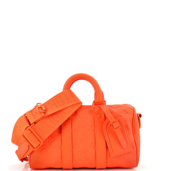 Louis Vuitton Keepall Bandouliere 25 Monogram Embossed Orange in