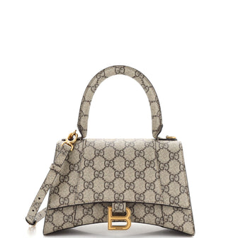 Gucci x Balenciaga The Hacker Project Hourglass Top Handle Bag GG Coated Canvas Small