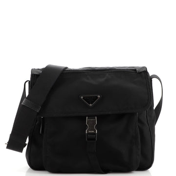 Prada Buckle Messenger Bag Tessuto Small