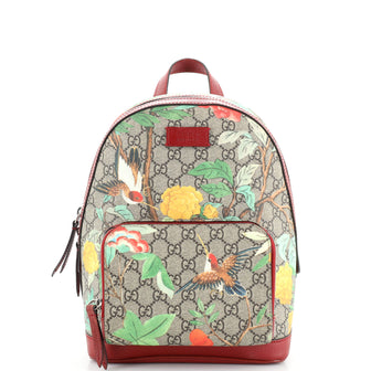Gucci Zip Pocket Backpack Tian Print GG Coated Canvas Small