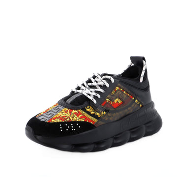 Versace Men's Chain Reaction Sneakers Printed Nylon with Rubber and Suede