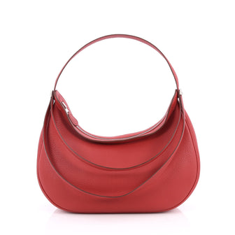 Hermes Coporal Canoe Shoulder Bag Togo Red 2061104