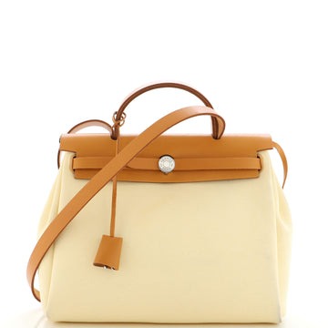 Hermes Herbag Zip Leather and Toile 31