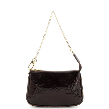 Louis Vuitton Pochette Accessoires Monogram Vernis with Monogram Canvas Mini