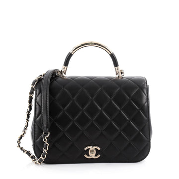 Chanel Carry Chic Flap Bag Quilted Lambskin Medium Black 2061701