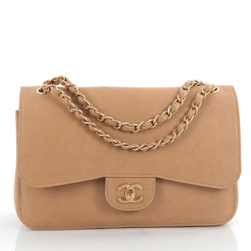 Chanel Classic Pure Double Flap Bag Caviar Jumbo Brown 2061703