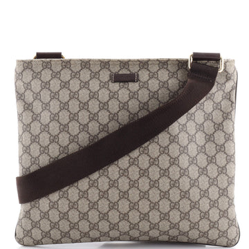 Gucci Zip Top Messenger Bag GG Coated Canvas Large