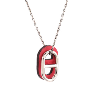 Hermes O'Maillon Pendent Necklace Metal and Leather