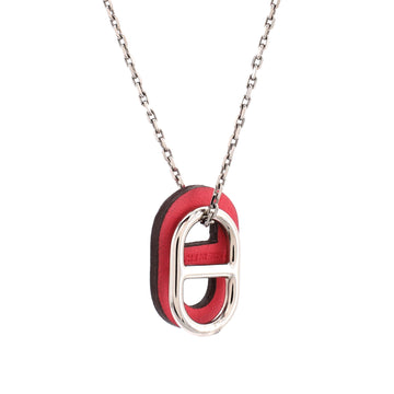 Hermes O'Maillon Pendent Necklace Metal and Leather