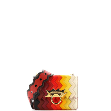 Salvatore Ferragamo Sindy Rainbow Crossbody Bag Zigzag Leather Small