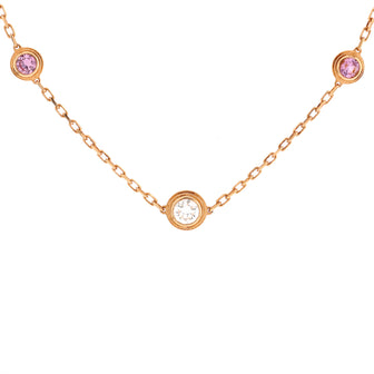 Cartier Diamants Legers Station Necklace 18K Rose Gold with Diamond and Pink Sapphires
