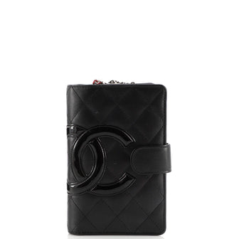 Chanel Cambon Zipped Pocket Wallet Quilted Lambskin Small