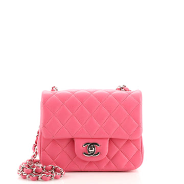 Chanel Square Classic Single Flap Bag Quilted Lambskin Mini